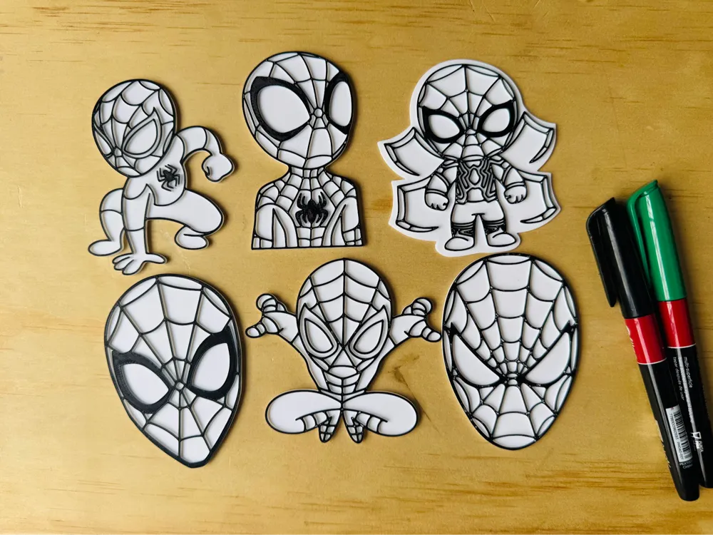 Kit de Colorir Homem-Aranha - Kit Com 3 e 4 Caneta Hidrográfica